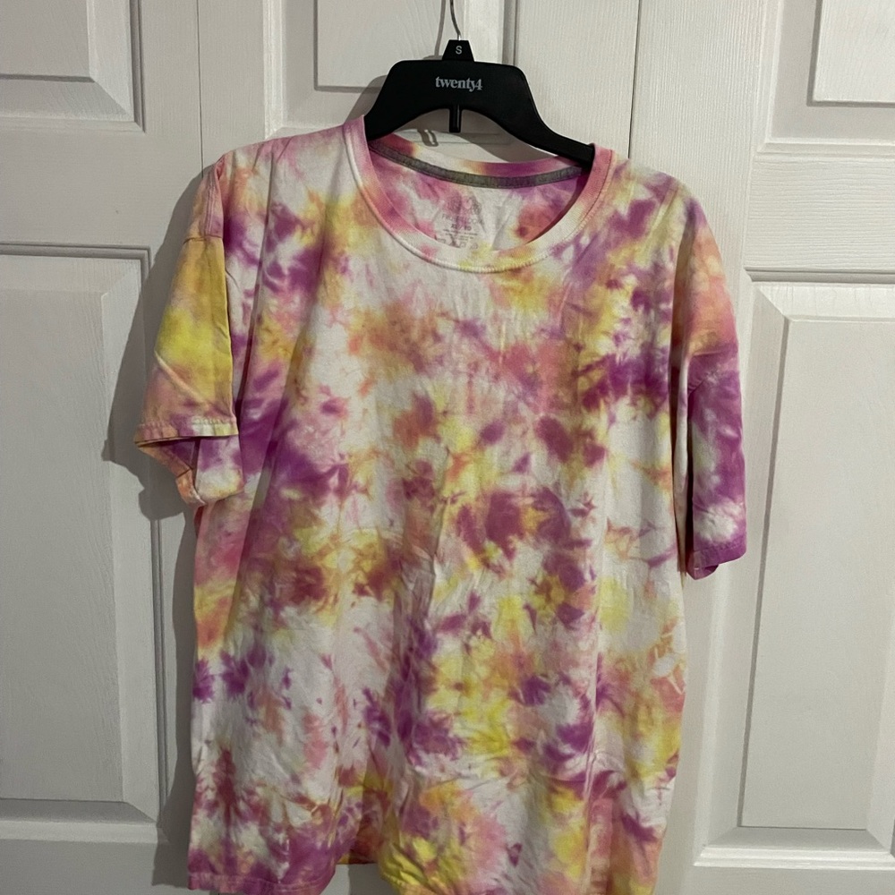 Tie-Dye T-Shirt in Pink, Yellow, and Purple